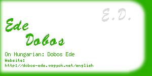 ede dobos business card